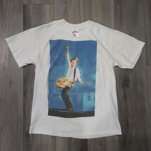 Vintage 1995 Bryan Adams Concert Graphic White T Shirt Size L Single Stitch